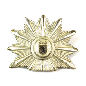 German Federal Republic West Berlin Police Silverplate and Enamel Shako Plate