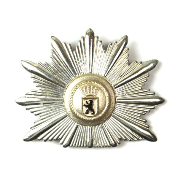 German Federal Republic West Berlin Police Silverplate and Enamel Shako Plate