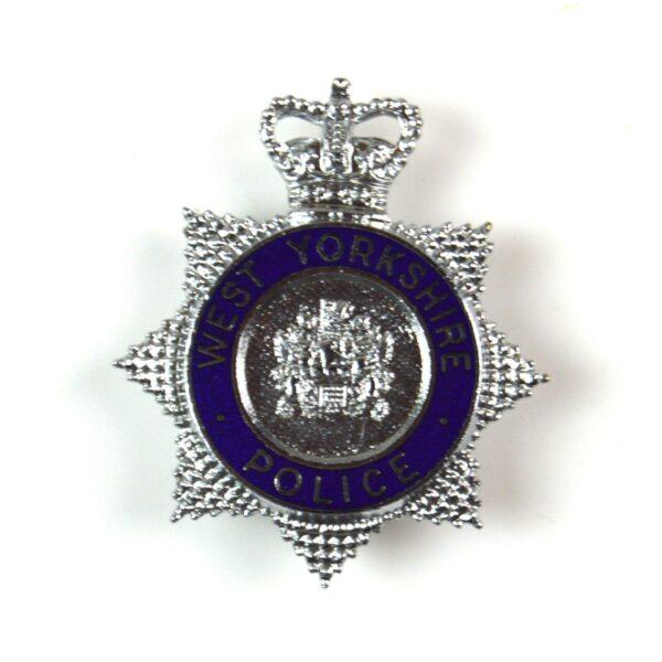 West Yorkshire Police Enamel and Chrome Cap Badge, Queen's Crown
