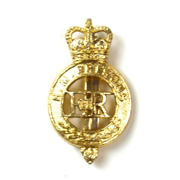 HM Prisons Gold-Anodised Cap Badge, ERII