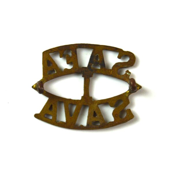 1st South African Field Artillery (SAFA-I-SAVA) (Post-1923 Pattern) Brass Shoulder Title - Image 2