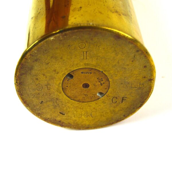 British 25 Pounder Mk. II Brass Shell Case, Dated 1940 by RLB - Image 4