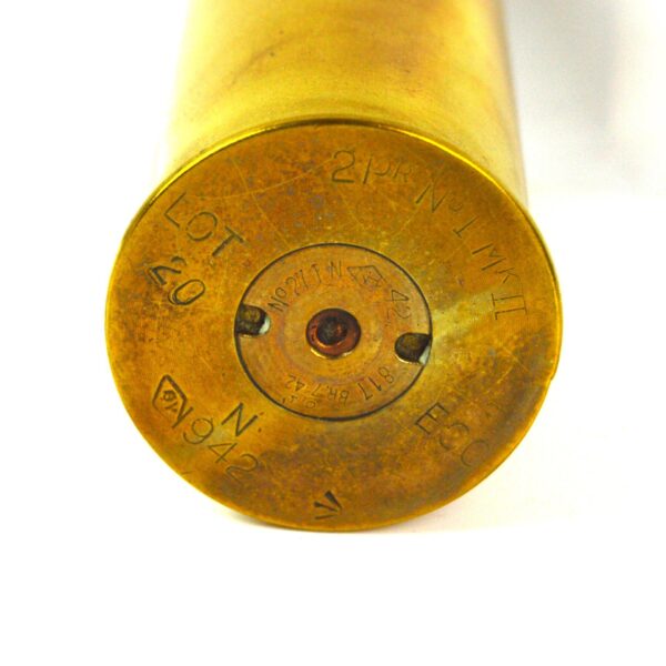 British Naval 2 Pounder No. I, Mk. II Brass Shell Case, Dated 1942 - Image 4