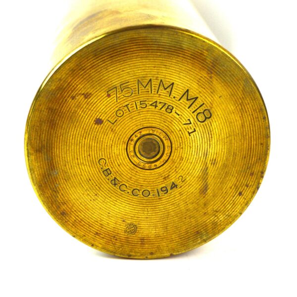 US 75mm M18 Tank Shell Case, Dated 1942 - Image 4