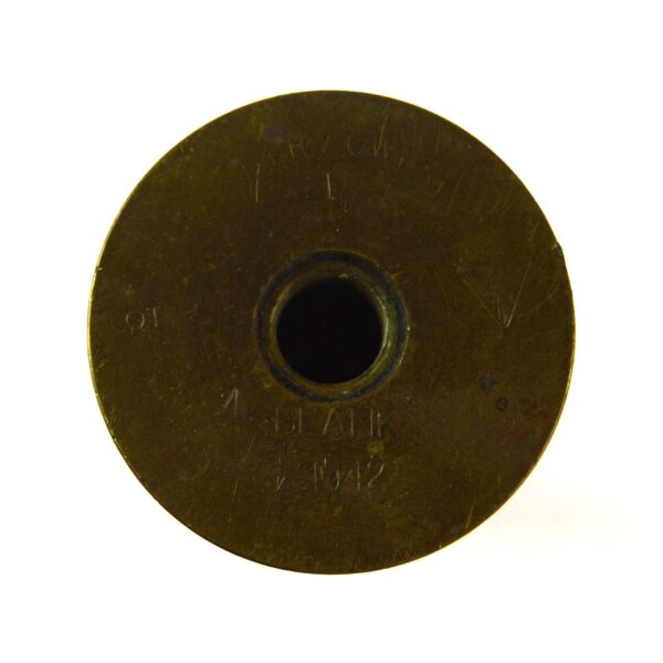 British 6 Pounder 7 Cwt Blank Brass Shell Case, Dated 1942 - Image 4