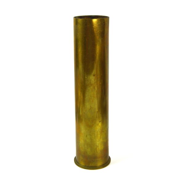 British 3 Pounder Naval Blank Brass Shell Case, Dated 1977 by Royal Laboratories, Birtley
