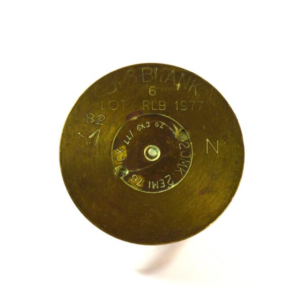 British 3 Pounder Naval Blank Brass Shell Case, Dated 1977 by Royal Laboratories, Birtley - Image 4