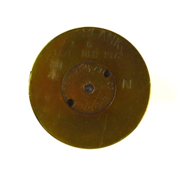 British 3 Pounder Naval Blank Brass Shell Case, Dated 1972 by Royal Laboratories, Birtley - Image 4