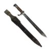 Imperial German Mauser SG 1898/05 a/A Butcher Bayonet in Leather Scabbard and Frog, Dated 1915