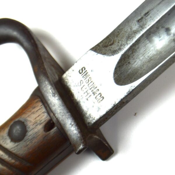 Imperial German Mauser SG 1898/05 a/A Butcher Bayonet in Leather Scabbard and Frog, Dated 1915 - Image 12