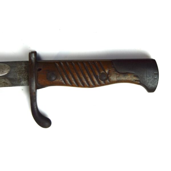 Imperial German Mauser SG 1898/05 a/A Butcher Bayonet in Leather Scabbard and Frog, Dated 1915 - Image 8