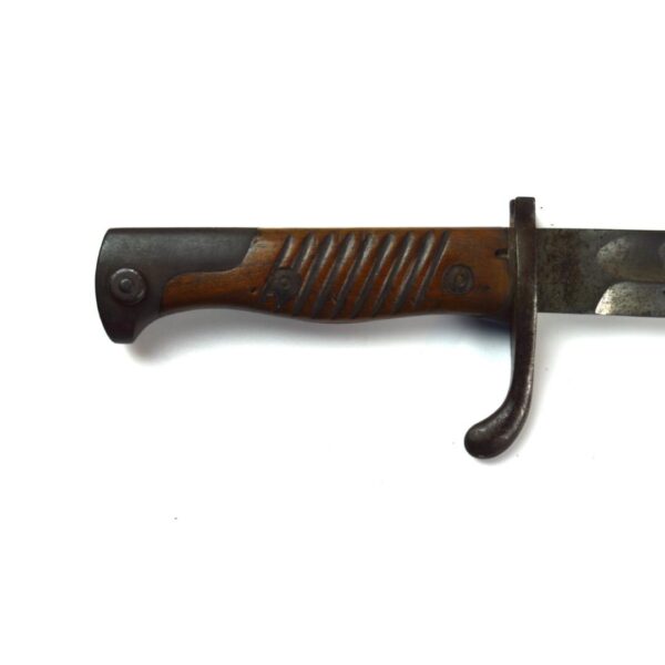 Imperial German Mauser SG 1898/05 a/A Butcher Bayonet in Leather Scabbard and Frog, Dated 1915 - Image 7