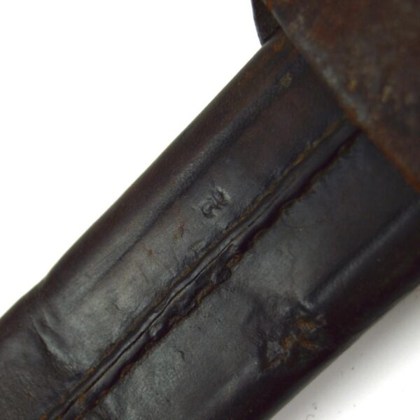 Imperial German Mauser SG 1898/05 a/A Butcher Bayonet in Leather Scabbard and Frog, Dated 1915 - Image 6