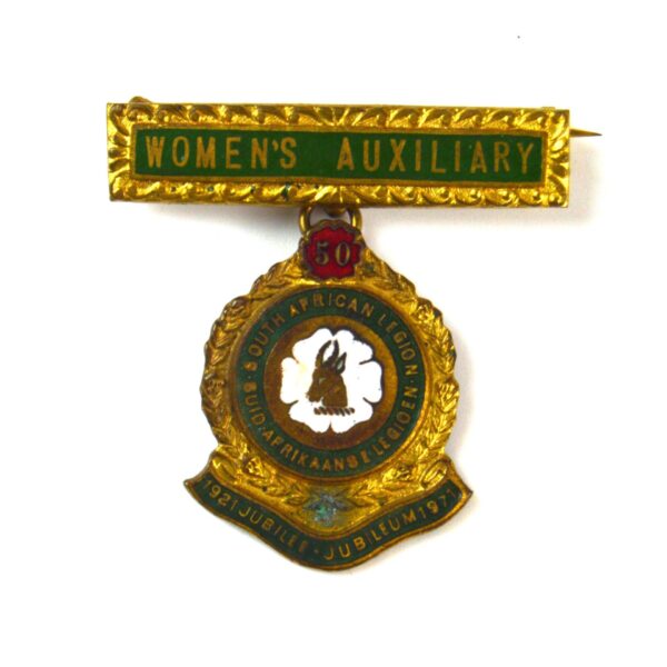 South African Legion, Women's Auxiliary 50 Year Jubilee (1921-1971) Enamel Lapel Badge