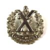 Queen's Own Cameron Highlanders Nickel-Plated Glengarry Badge with Stamped Lugs