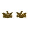 Royal Scots (RS) Brass Collar Badge, Pair