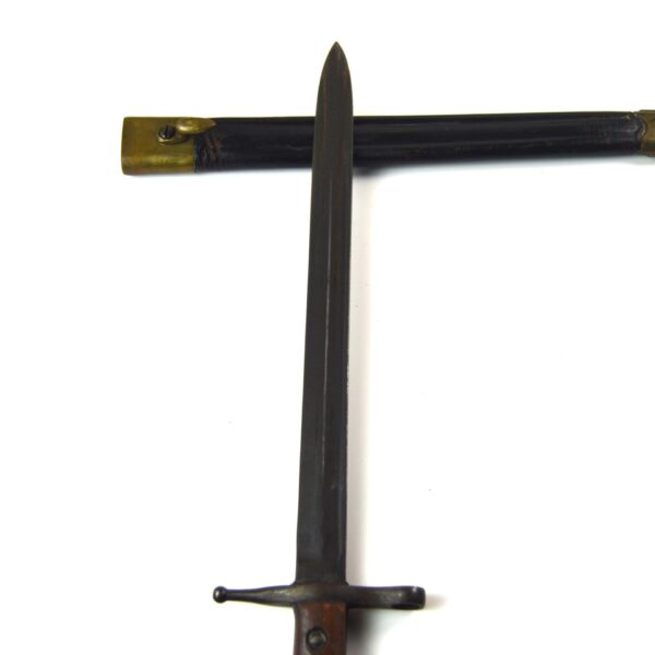 Italian M1891-TS (Truppe Speciali) Mannlicher-Carcano Bayonet in Leather Scabbard - Image 4