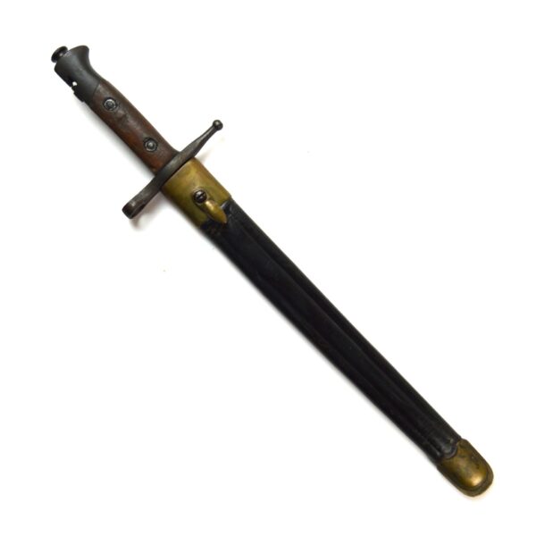 Italian M1891-TS (Truppe Speciali) Mannlicher-Carcano Bayonet in Leather Scabbard - Image 3