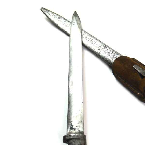 Imperial German Gewehr 71/84 Ersatz EB25 Variant Bayonet in Scabbard with Frog - Image 11
