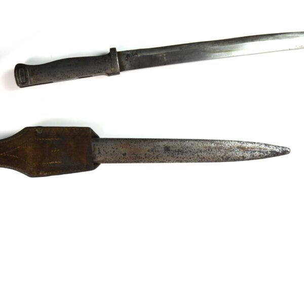 Imperial German Gewehr 71/84 Ersatz EB25 Variant Bayonet in Scabbard with Frog - Image 5