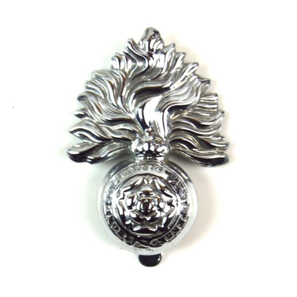 Royal Fusiliers Chrome Plated Cap Badge, King's Crown