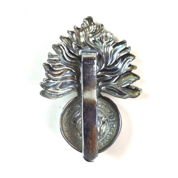 Royal Fusiliers Chrome Plated Cap Badge, King's Crown - Image 2