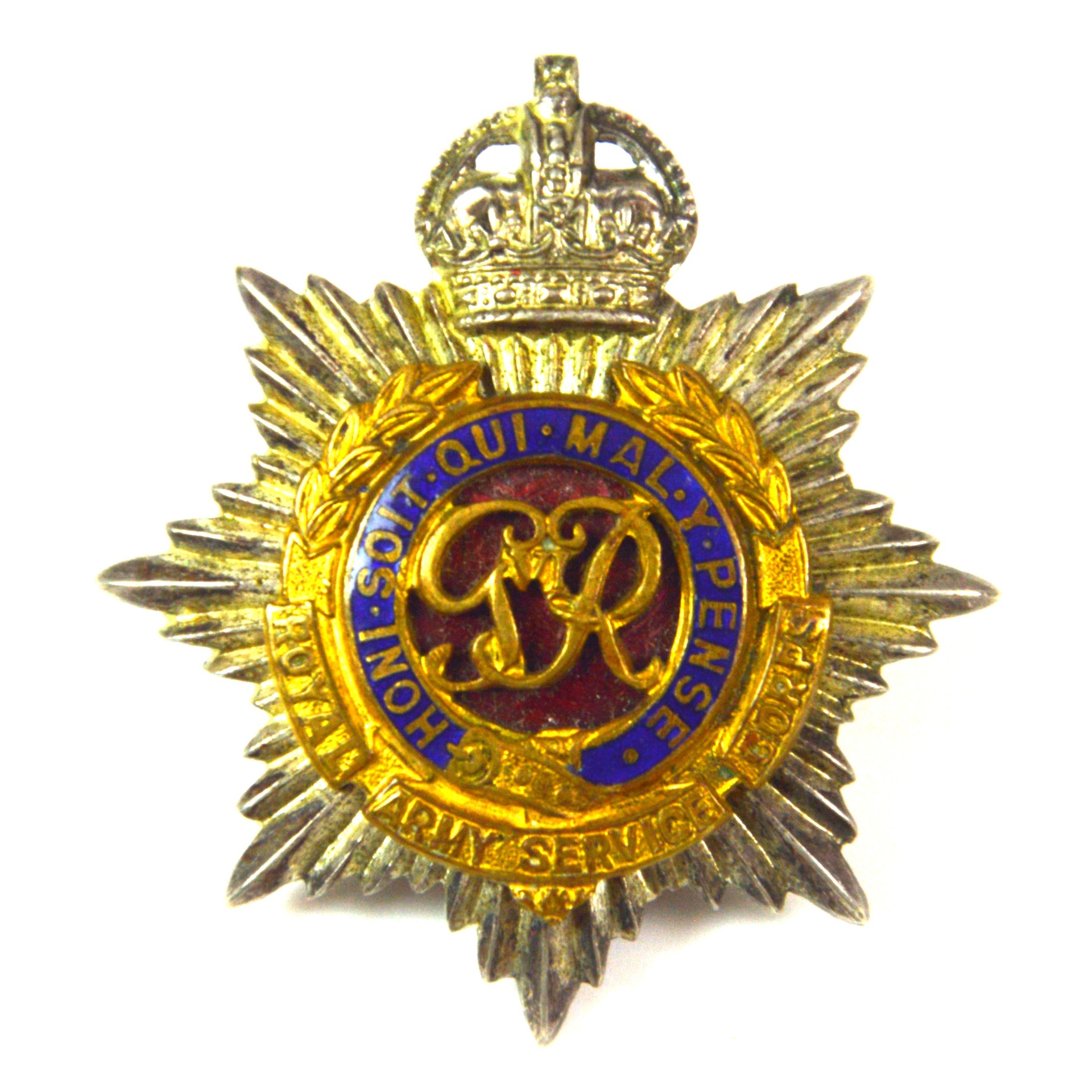 Royal Army Service Corps (RASC) Officer's Cap Badge (GRVI Cypher, 1946-1952 Pattern) - Manufactured J. R. Gaunt
