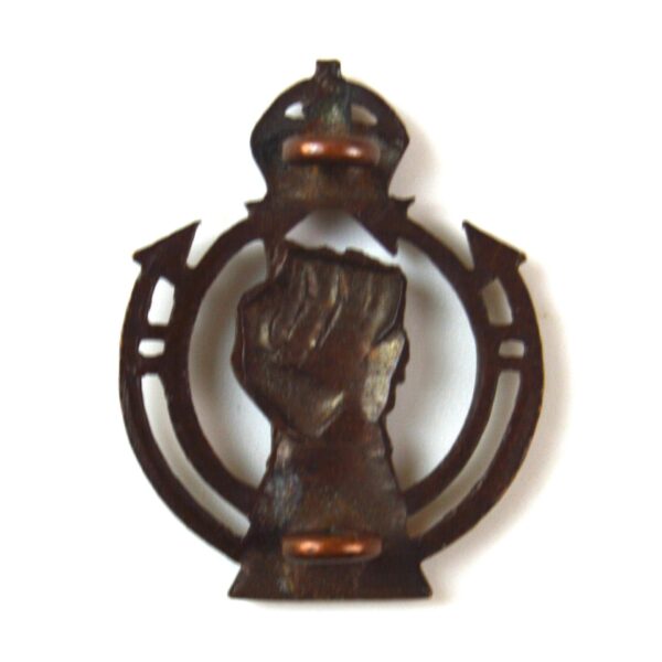 Royal Armoured Corps (1941-1952 Pattern/Mailed Fist) Officer Service Dress Collar Badge, King's Crown, Original - Image 2