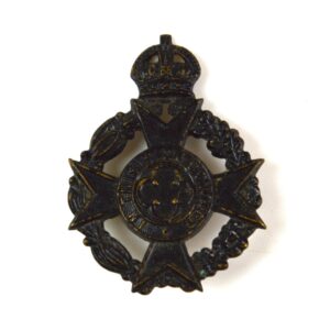 Royal Army Chaplains Department (Christian) Officer's Service Dress Cap Badge, King's Crown, Original