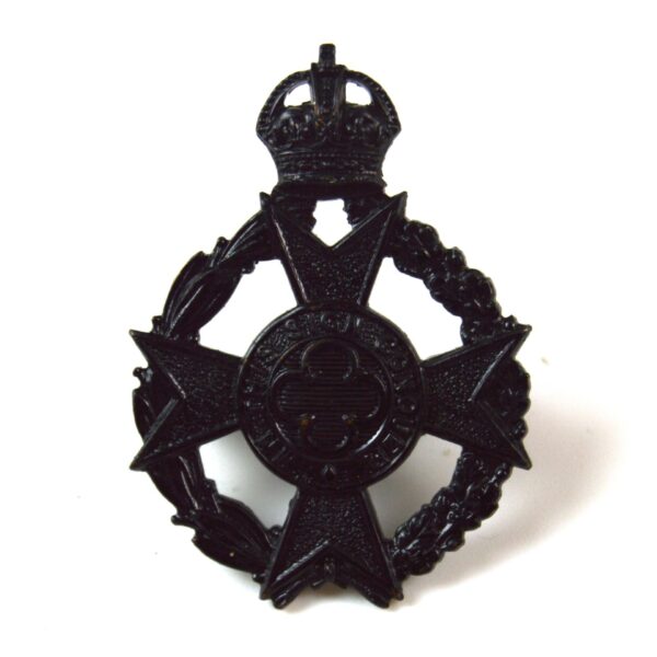 Royal Army Chaplains Department (Christian) Officer's Service Dress Cap Badge, King's Crown, Original