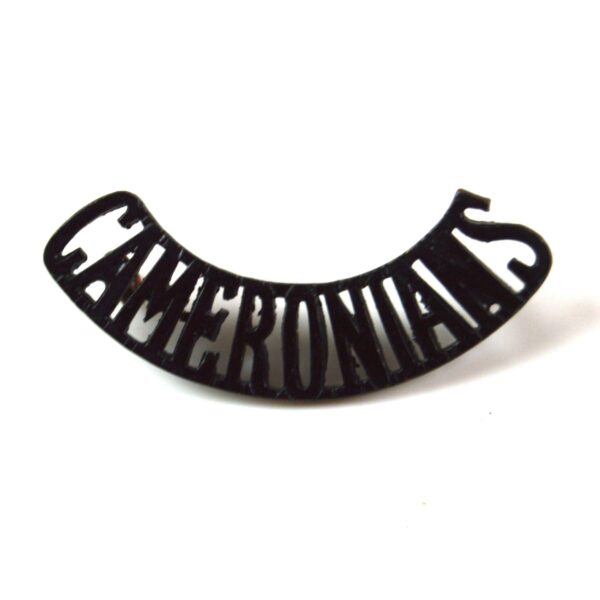 Cameronians (Scottish Rifles) (CAMERONIANS) (Post-1921 Pattern) Black Brass Shoulder Title