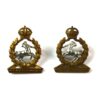 Royal Army Veterinary Corps (RAVC) (1918-1952 Pattern) Collar Badge, King's Crown, Pair