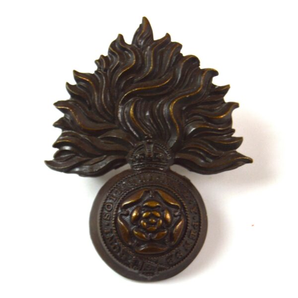 Royal Fusiliers (City of London Regiment) (1902-1952 Pattern) Officer's Service Dress Collar Badge, King's Crown, Original by Gaunt
