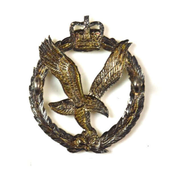 Army Air Corps (AAC) Officer's Silver Plated Cap Badge, Queen's Crown - Image 2