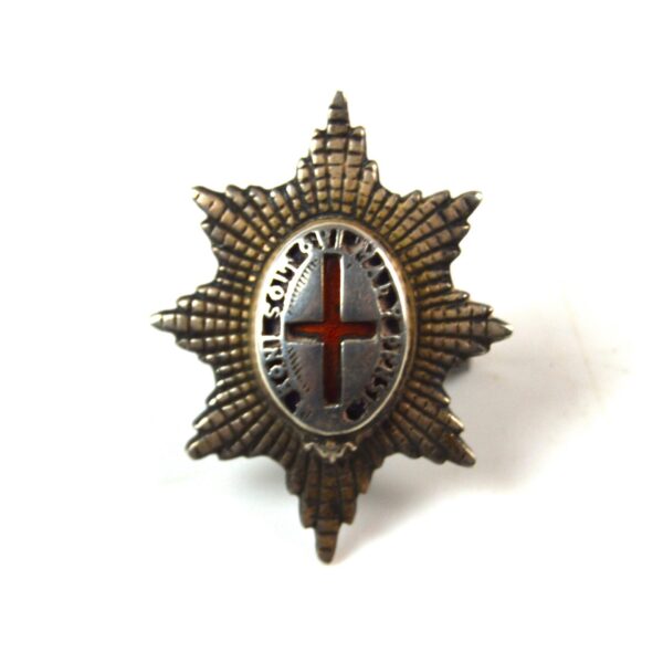 Coldstream Guards Officer's Silver and Enamel Cap Badge by J. R. Gaunt