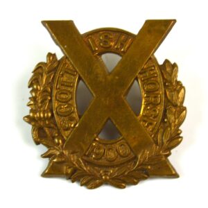 Scottish Horse (Post-1903 Pattern) Slouch Hat Cap Badge, Restrike