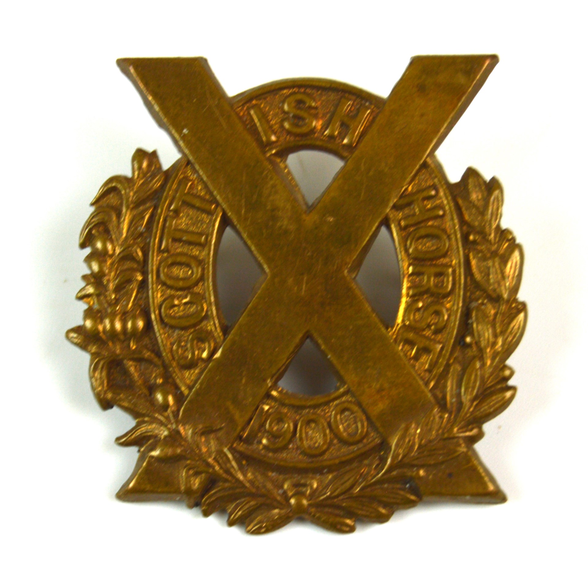 Scottish Horse (Post-1903 Pattern) Slouch Hat Cap Badge, Restrike