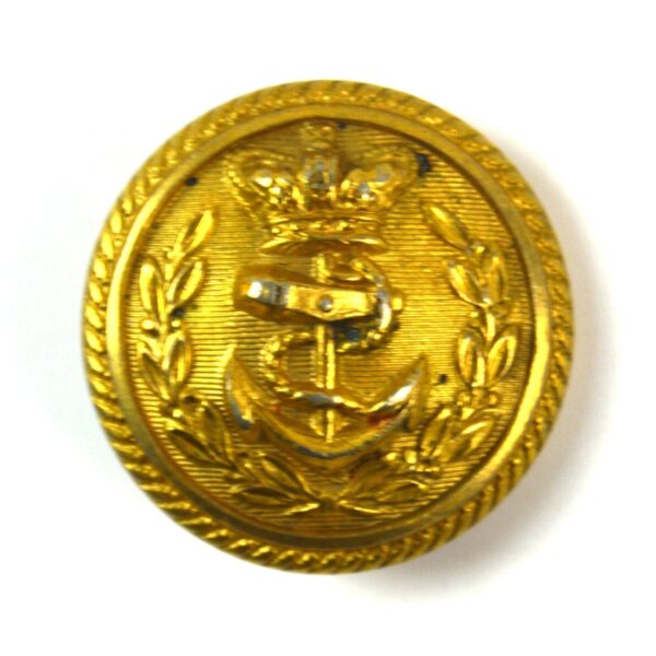 Victorian Royal Navy Flag Officer's (Roped Edge, Striped Background and Wreath) Gilt Button (24mm)