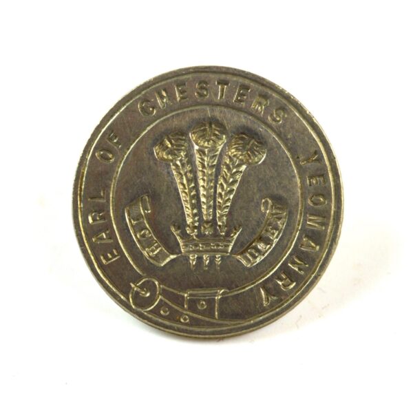 Cheshire Yeomanry (Earl of Chester's) White Metal Mess Waiter's Button (26mm)