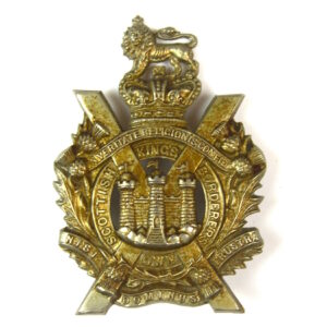 King's Own Scottish Borderers (1887-1901 Pattern) Helmet Plate Centre Badge, Original
