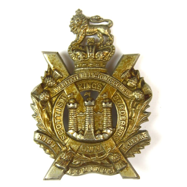 King's Own Scottish Borderers (1887-1901 Pattern) Helmet Plate Centre Badge, Original