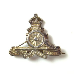 WW1 Royal Artillery Silver Sweetheart Brooch Badge, Hallmark 1915