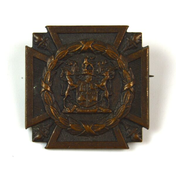 South African WW2 Miniature Death Bronze Plaque Brooch