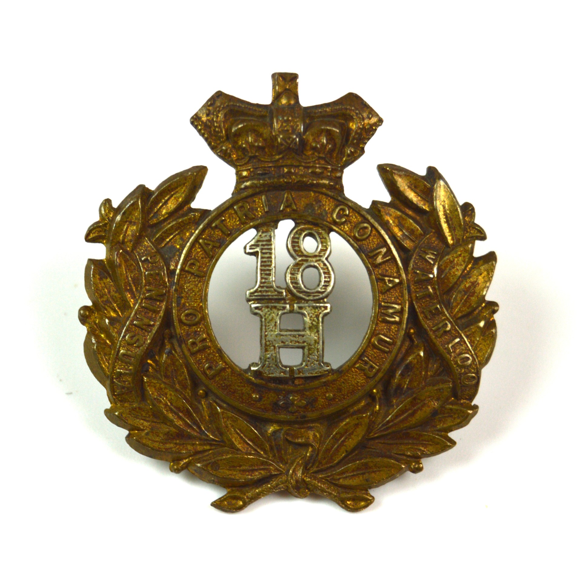 18th Hussars (1898-1902 pattern) Cap Badge, Original