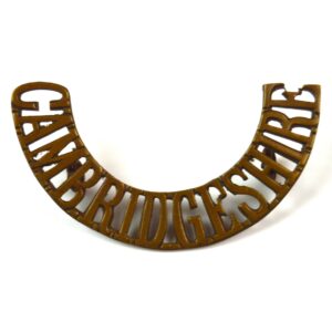 Cambridgeshire Regiment (CAMBRIDGESHIRE, 1908-1920 Pattern) Brass Shoulder Title