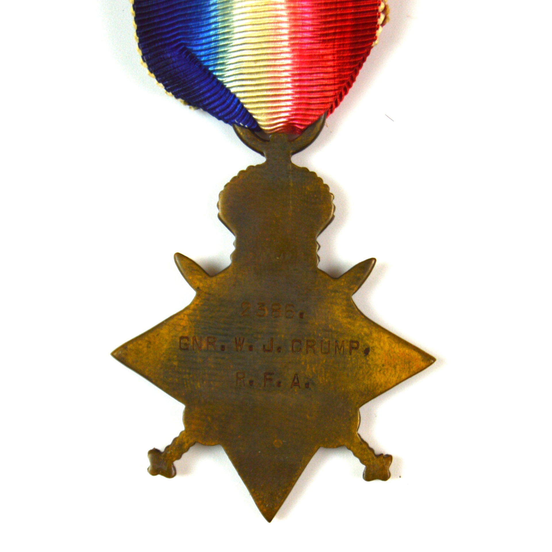 1914-15 Star, Gunner William James Crump, 2nd South Midland Brigade, Royal Field Artillery (Territorial Force) - Image 2