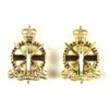 Army Apprentices School Anodised Collar Badges, Queen's Crown, Pair