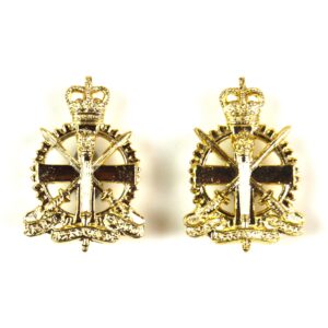 Army Apprentices School Anodised Collar Badges, Queen's Crown, Pair