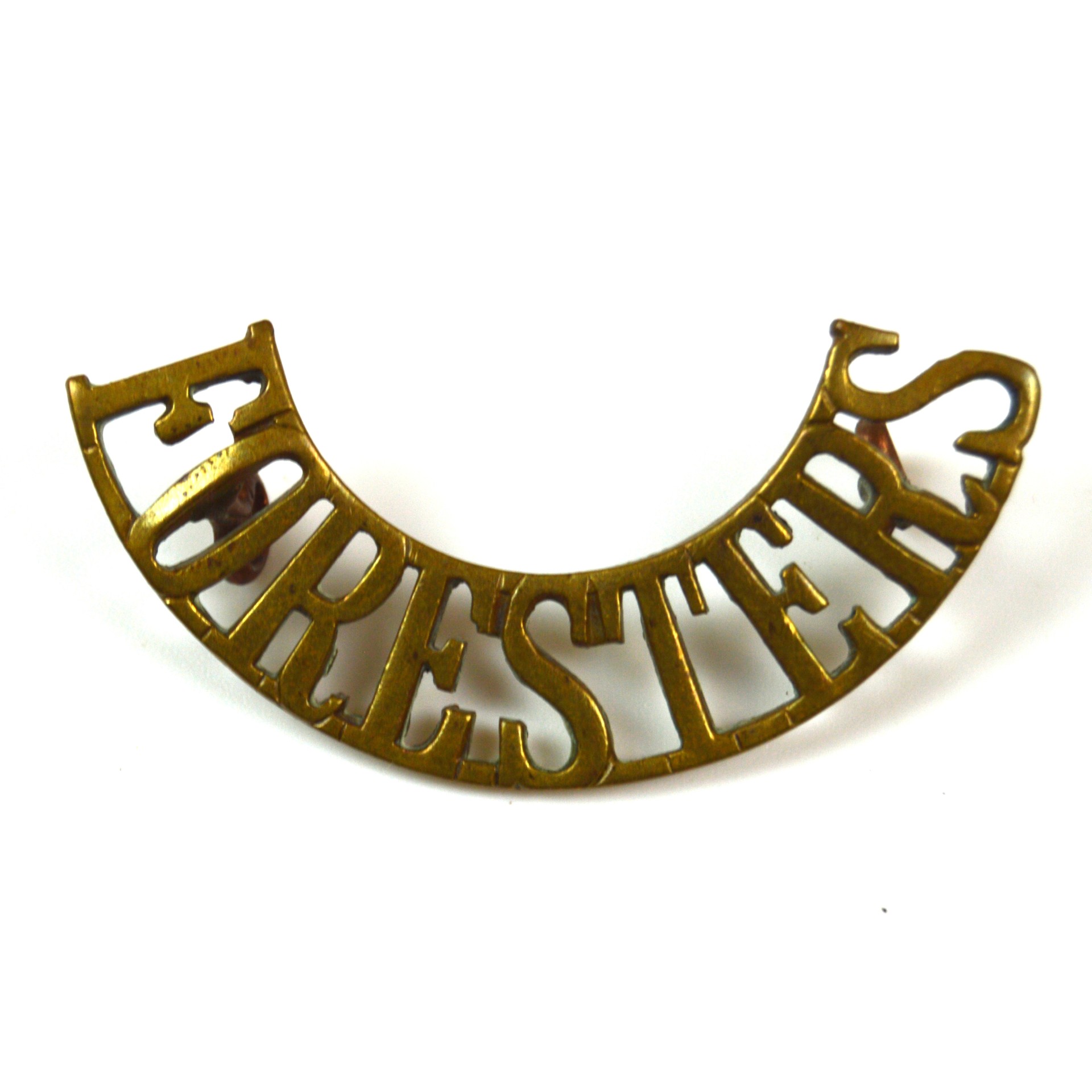 Sherwood Foresters (Nottinghamshire and Derbyshire Regiment) (FORESTERS, 1920-1970 Pattern) Brass Shoulder Title