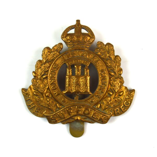 Suffolk Regiment (c.1916 Economy Pattern) Brass Cap Badge, Original